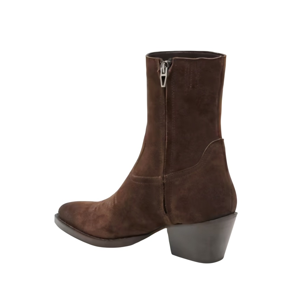Dolce Vita Vollie Brown Suede Western Pointed Toe Ankle Boots 11 Womens